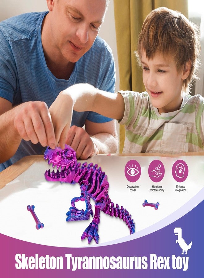 YOUNEEDFUL 2025 3D Printed Tyrannosaurus Rex, 3D Printed Model, Desktop pet Toy Gifts and Home Decorations,Large Size（10-inch） (Purple) - Image 2